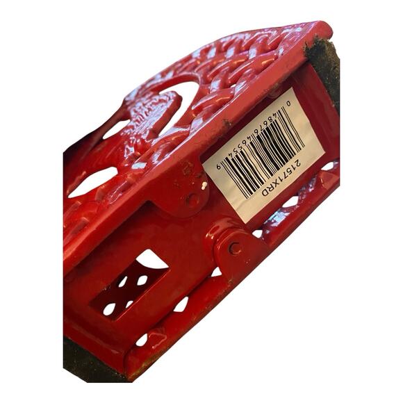 Grant Howard Red Cast Iron Rooster Napkin Holder Tabletop Farmhouse Kitchen - Picture 4 of 4